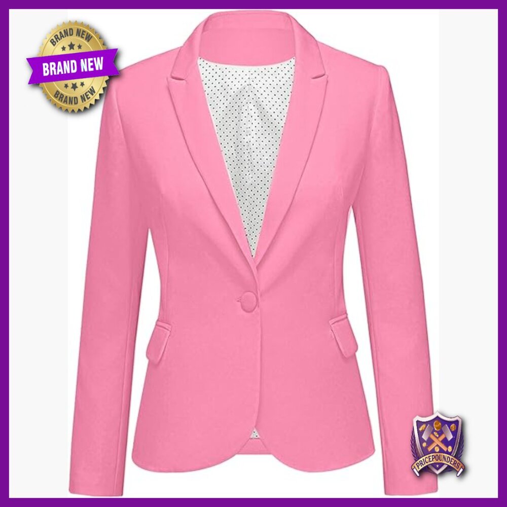 Polyester Blazer Notched Lapel Button Closure Poc… - image 1